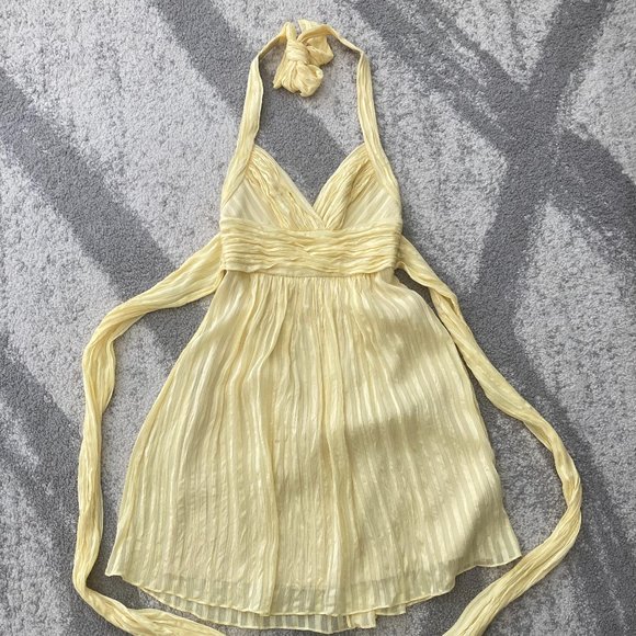Light Yellow BCBG Max Azria Halter Dress - Picture 1 of 8